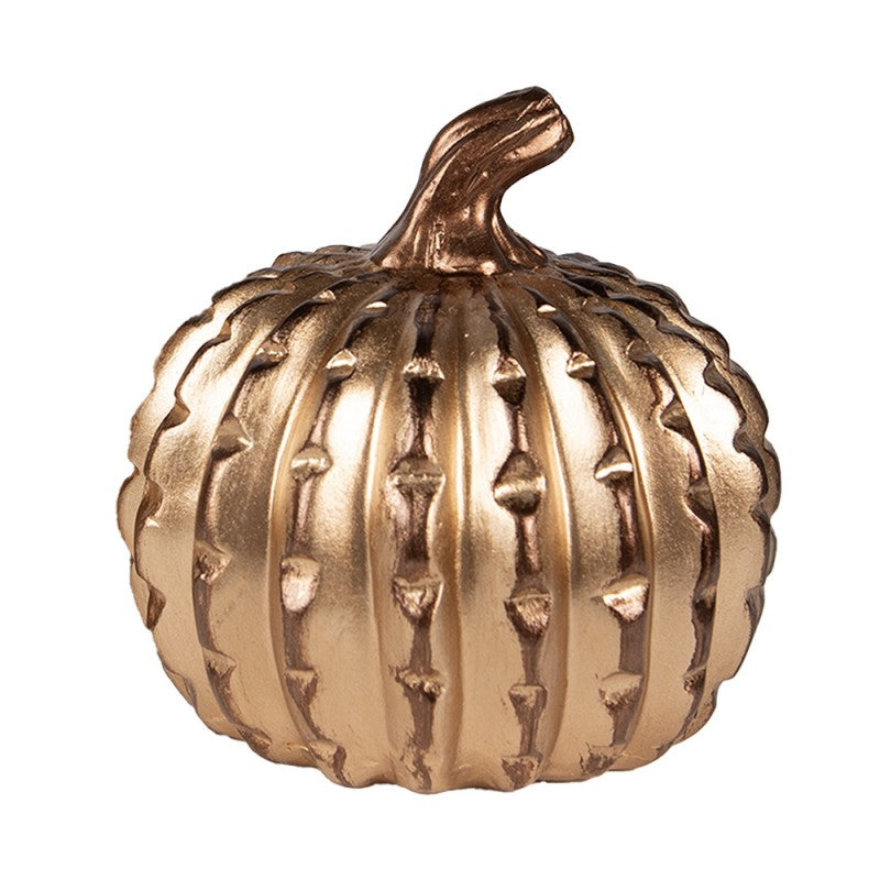 Keramieken gouden pompoen decoratie – Clayre & Eef – 14x14 cm – luxe woonaccessoire