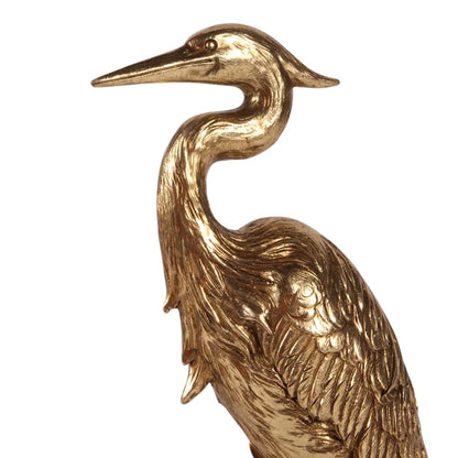 Gouden Reiger Beeld – Dutch Style – 28 cm Hoog – Luxe Dierensculptuur