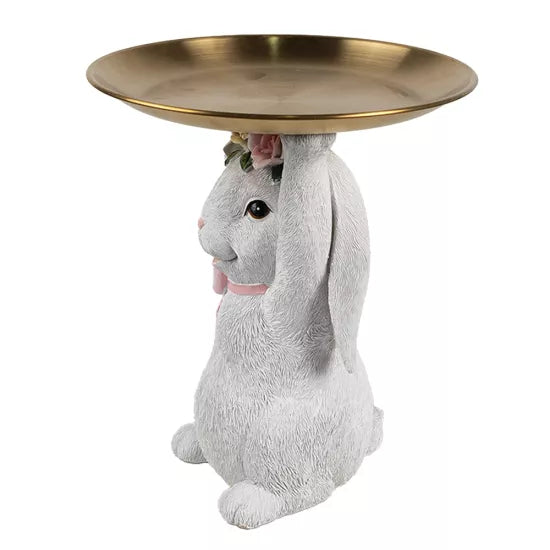 Decorative Statue Rabbit with Bowl