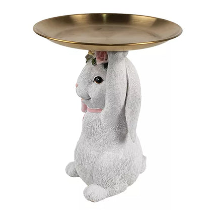 Decorative Statue Rabbit with Bowl