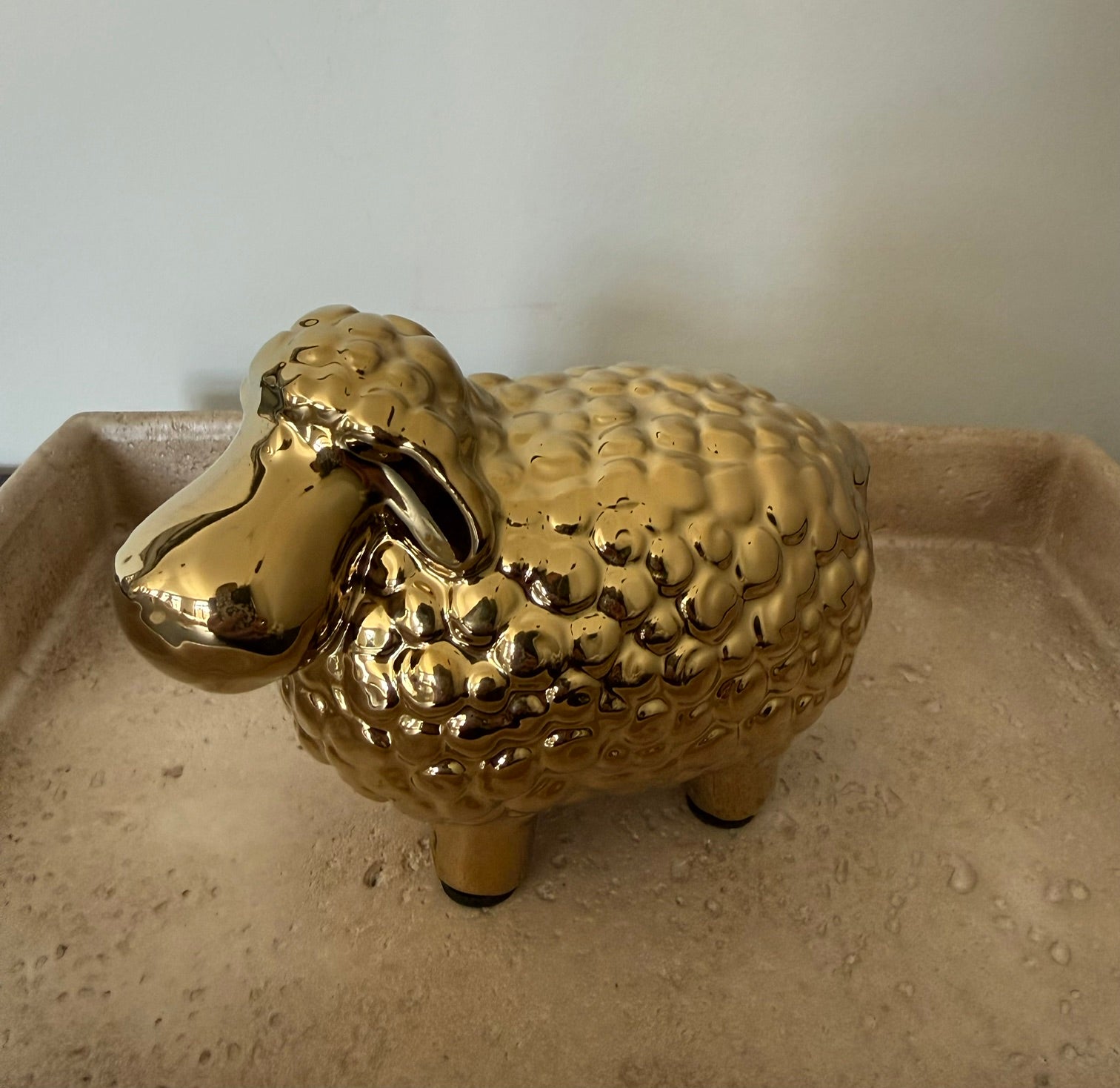 gouden schaap beeld keramiek dieren decoratie