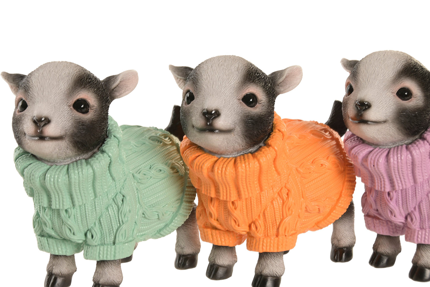 Sheep figurine with sweater mint lilac orange – polyresin