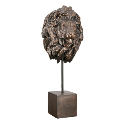 Leeuw Sculptuur – Antiek Bronslook Kunsthars