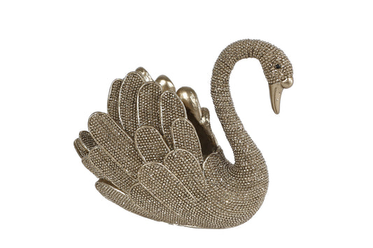 gouden zwaan beeld luxe dieren woondecoratie glanzend polystone