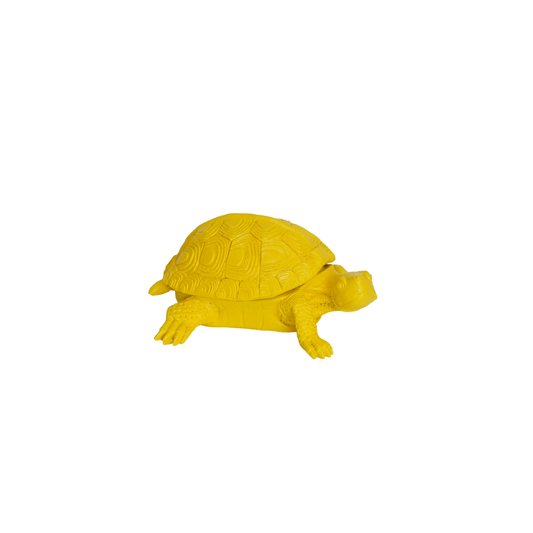 Housevitamin gele schildpad van polyresin met verborgen opbergruimte – 15,5 cm – Krokomingo
