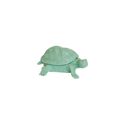 Housevitamin mintgroene schildpad van polyresin met verborgen opbergruimte – 15,5 cm – Krokomingo