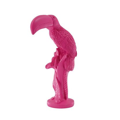 Tukan-Statue – Leuchtendes Pink – 29,5 cm – Housevitamin