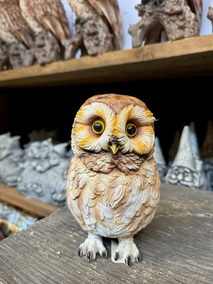 Uil Beeld – Realistisch Polyresin Dierenbeeld – 17,5 cm Hoog