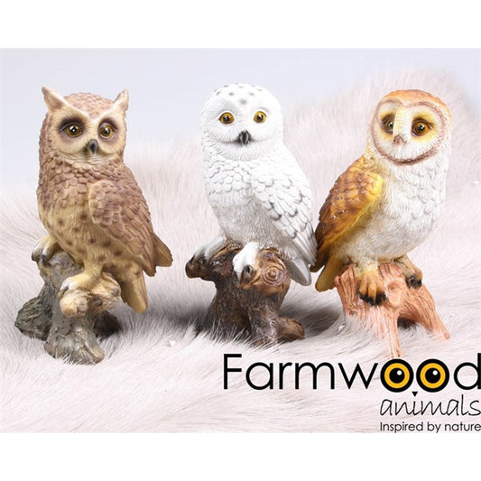 Farmwood Animals uil beeld 19 cm polyresin decoratie keuze uit 3 varianten
