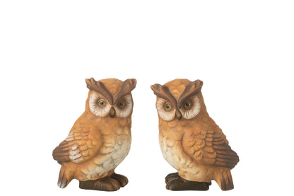 Uilen Bruin – Set van 2 – Porselein – 19 cm