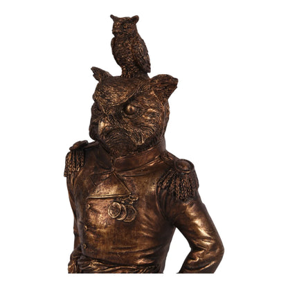 Eule, Figur in Uniform mit Krönchen – Klassische Tierdekoration Dutch Style