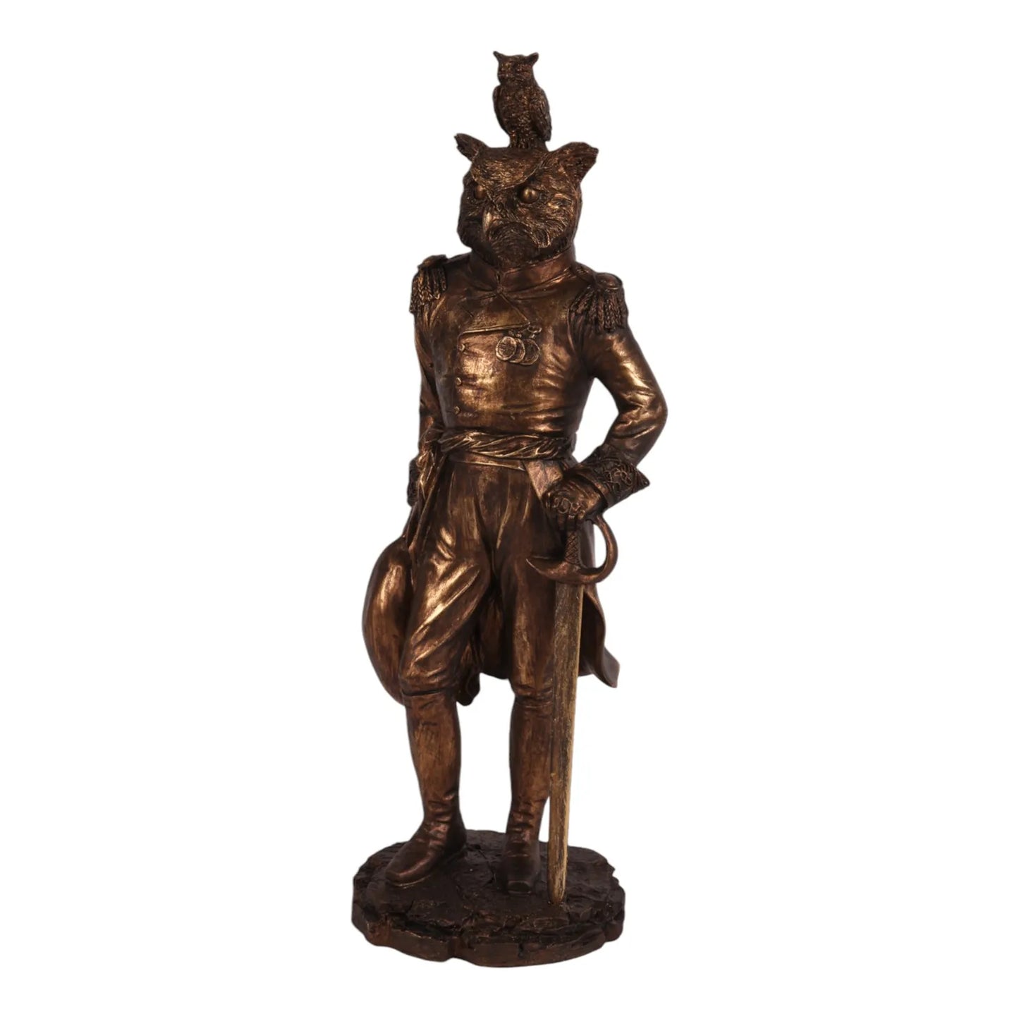 Eule, Figur in Uniform mit Krönchen – Klassische Tierdekoration Dutch Style