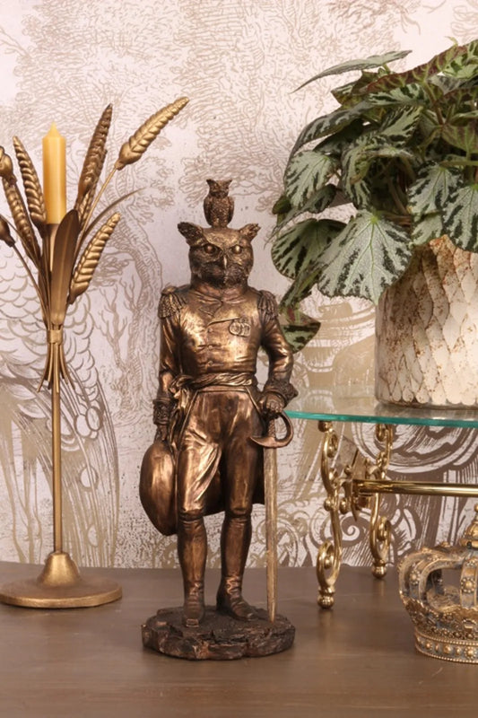 uil beeld in uniform met kroontje klassieke dieren decoratie Dutch Style
