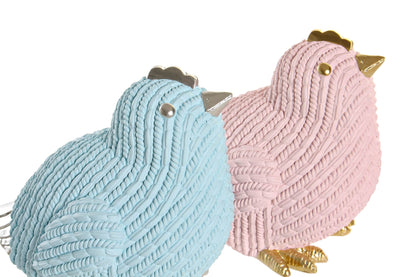 Vogel-Statue – Hellblau oder Rosa – Verspieltes Wohnaccessoire