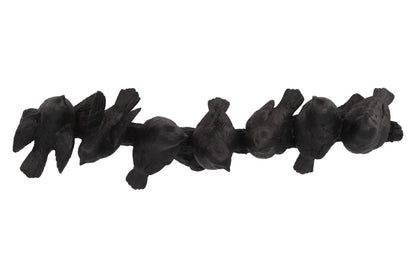 Schwarzes Bild 7 Vögel auf einem Ast – Daan Kromhout
