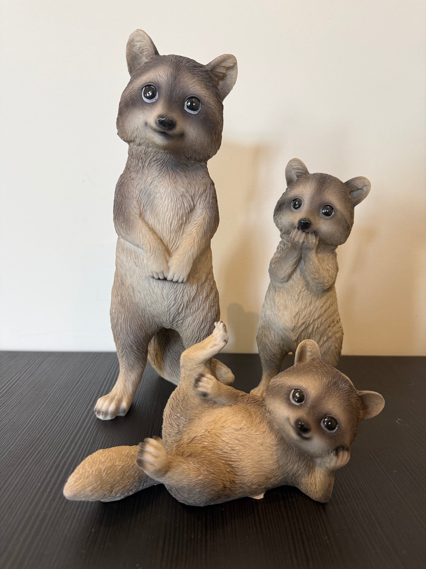 wasbeer beeld set 3 varianten dieren decoratie polyresin