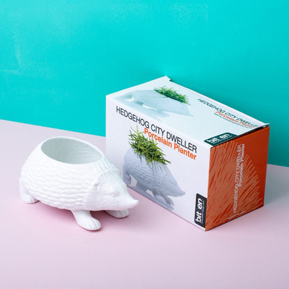Bloempot Egel – Wit Porselein – 17 cm