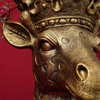 Bronzener Giraffen-Blumentopf – Goldbronze