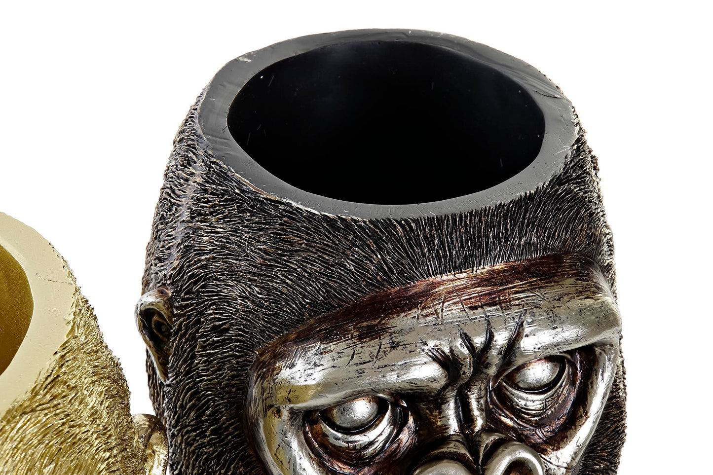Gorilla Head Flower Pot – Gold or Black/Silver – 18.5 cm High