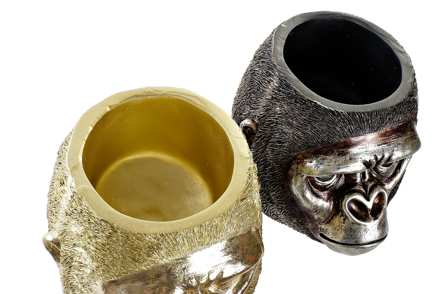 Gorilla Head Flower Pot – Gold or Black/Silver – 18.5 cm High