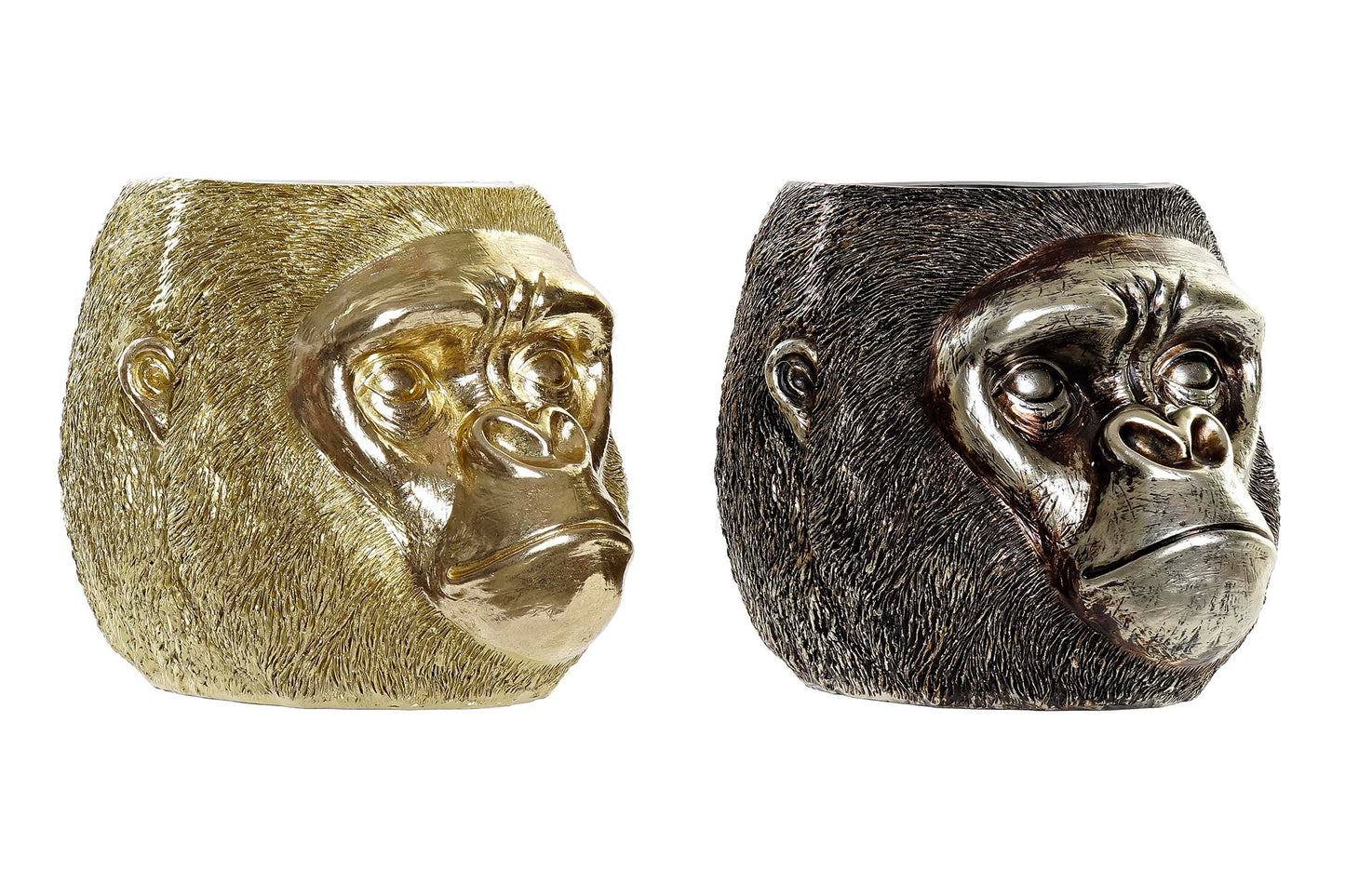 Gorilla Head Flower Pot – Gold or Black/Silver – 18.5 cm High