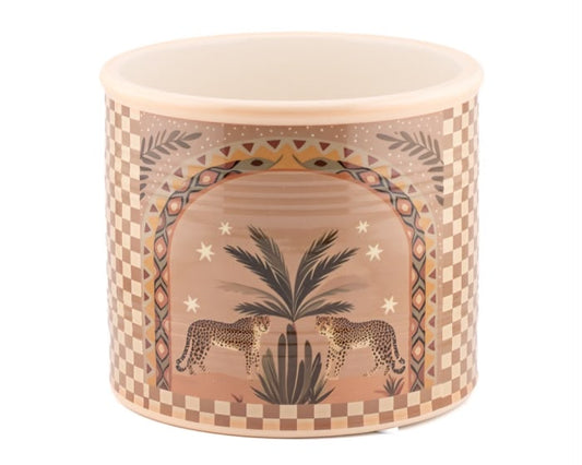 Safari bloempot aardewerk – cheeta print – beige – 2 maten