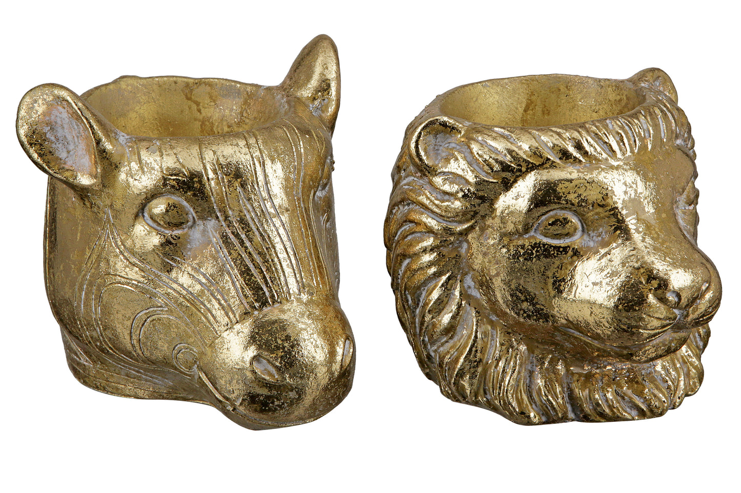 Safari Zebra Blumentopf – Antik Gold Luxus | Zement Design