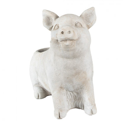 Blumentopf Schwein – Grauer Stein (24x20 cm)