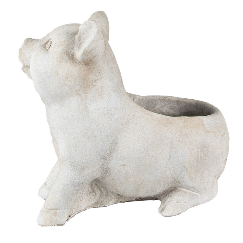 Blumentopf Schwein – Grauer Stein (24x20 cm)