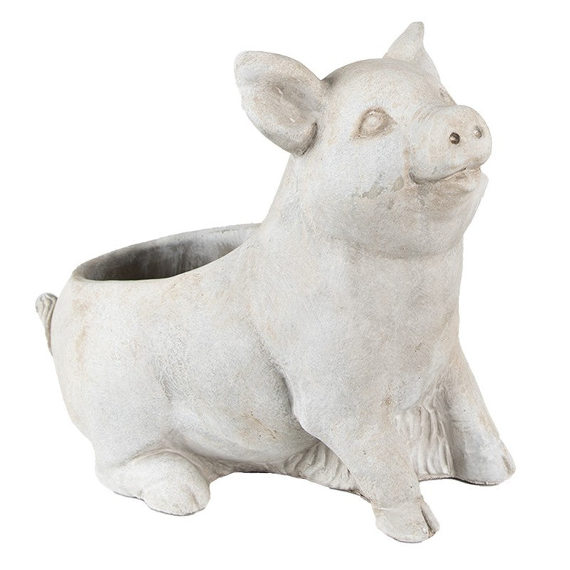 Blumentopf Schwein – Grauer Stein (24x20 cm)