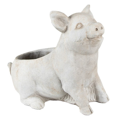 Blumentopf Schwein – Grauer Stein (24x20 cm)
