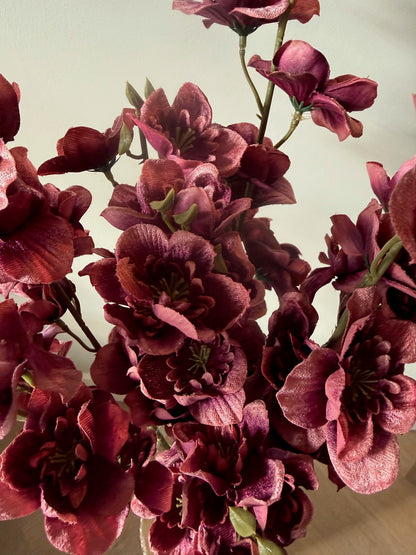 detailfoto kunst bloesemtak aubergine  burgundy volle bloesem 110 cm Clayre & Eef