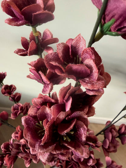 Kunst bloesemtak aubergine burgundy 102 cm Clayre & Eef-detailfoto