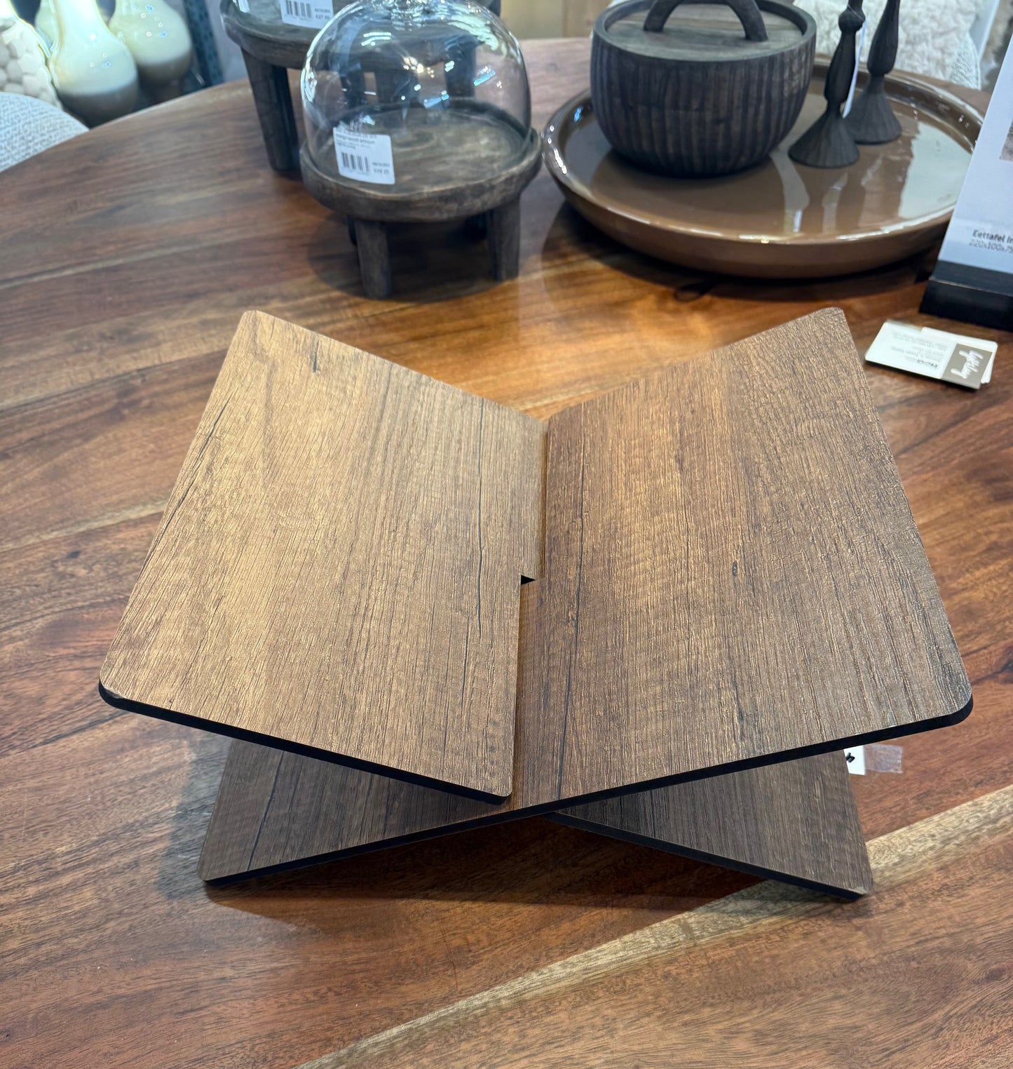Walnut Book Stand - Luxury Wooden Stand for Cookbooks & Coffee Table Books
