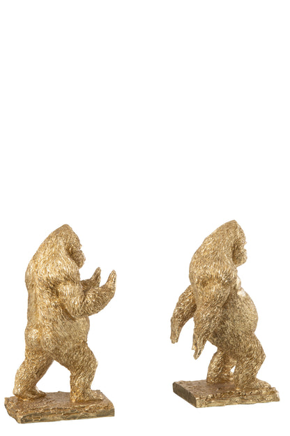 Boekensteunen Gorilla – Set van 2 Goud