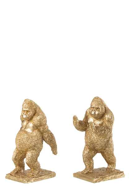 Boekensteunen Gorilla – Set van 2 Goud