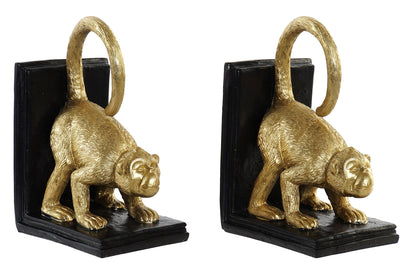 Affen-Buchstützen Gold &amp; Schwarz – Jungle Chic