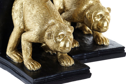 Affen-Buchstützen Gold &amp; Schwarz – Jungle Chic