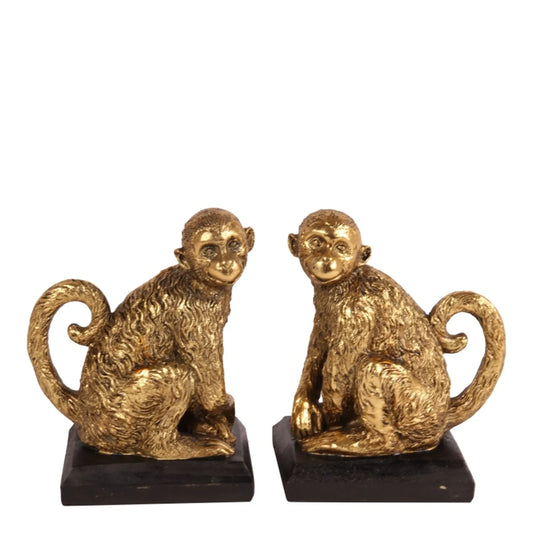 gouden aap boekensteunen set van 2 dutch style decoratief