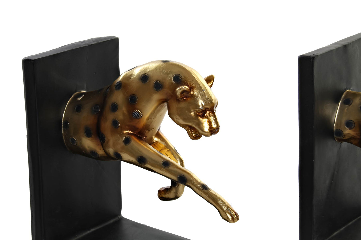 Goud-Zwarte Panter Boekensteunen – Set van 2