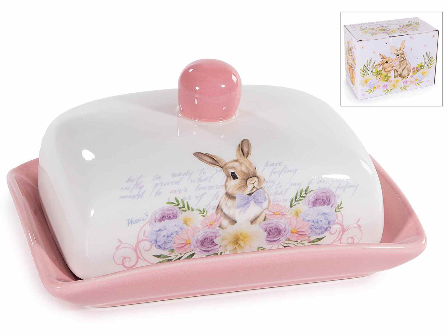 Keramiek Botervloot met Konijn – Bunny Botervloot met Deksel