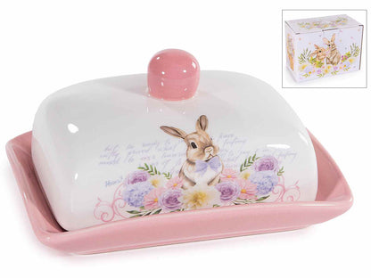 Keramiek Botervloot met Konijn – Bunny Botervloot met Deksel