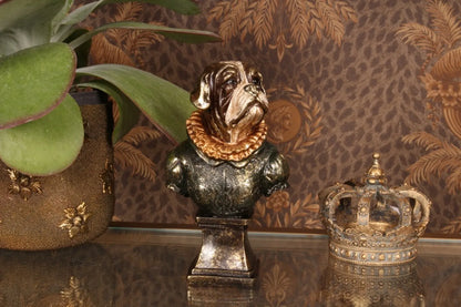 Buste Hond Goud Groen – Antiek Look Decoratief Beeld Dutch Style