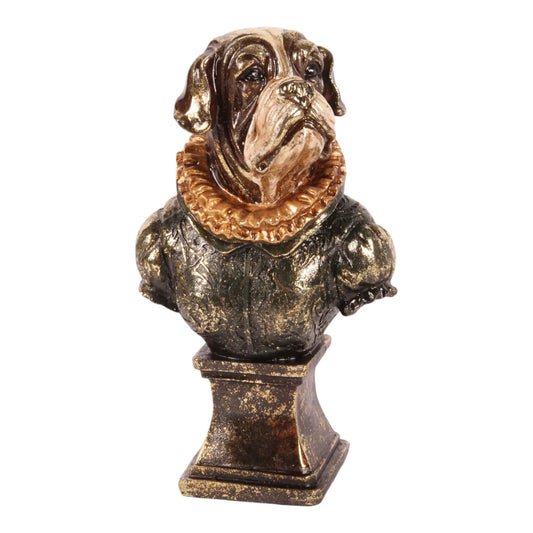 honden buste goud groen antiek decoratief beeld dutch style