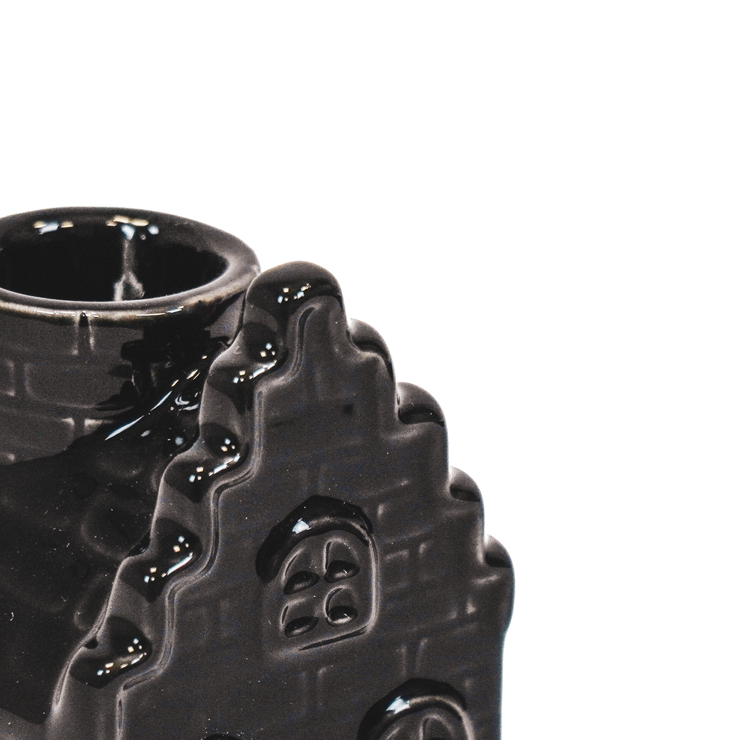 Zwart Keramiek Huisje – Kaarsenhouder – 11 cm