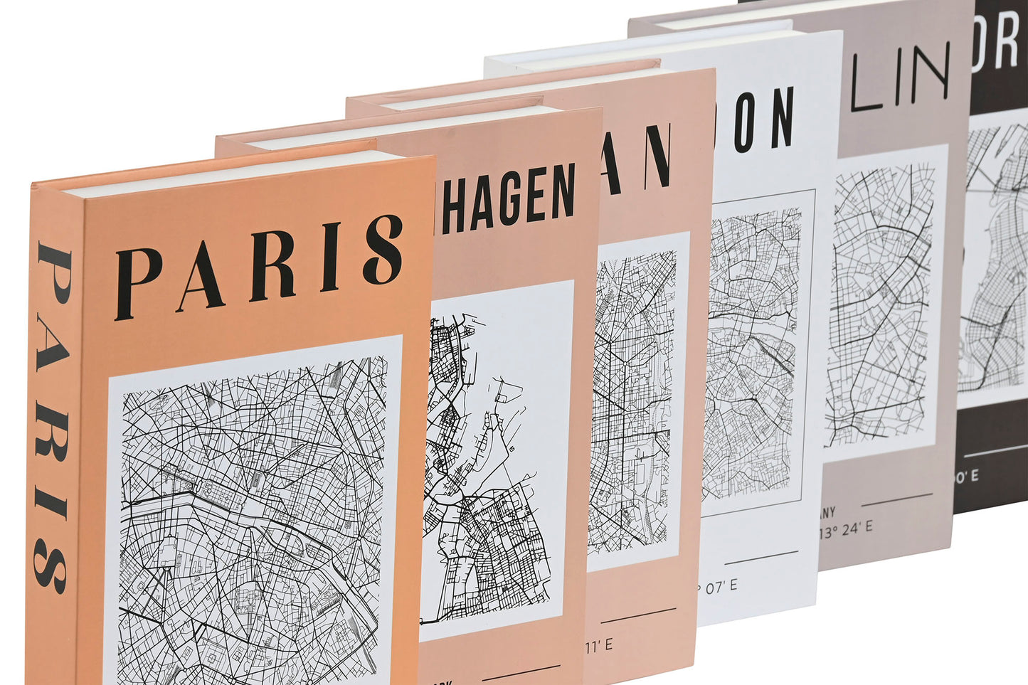 Book box cities set - decorative storage box Paris London New York