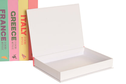 Set van 6 Decoratieve Boekdozen Food Style – Wereldkeukens – 25 cm