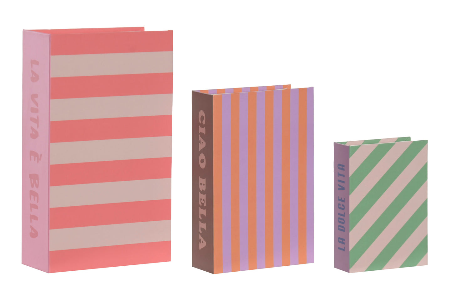 Decoration book set of 3 – book box storage boxes La Vita È Bella