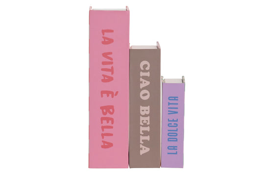 decoratieboek set La Vita È Bella Ciao Bella La Dolce Vita boek box opbergdozen