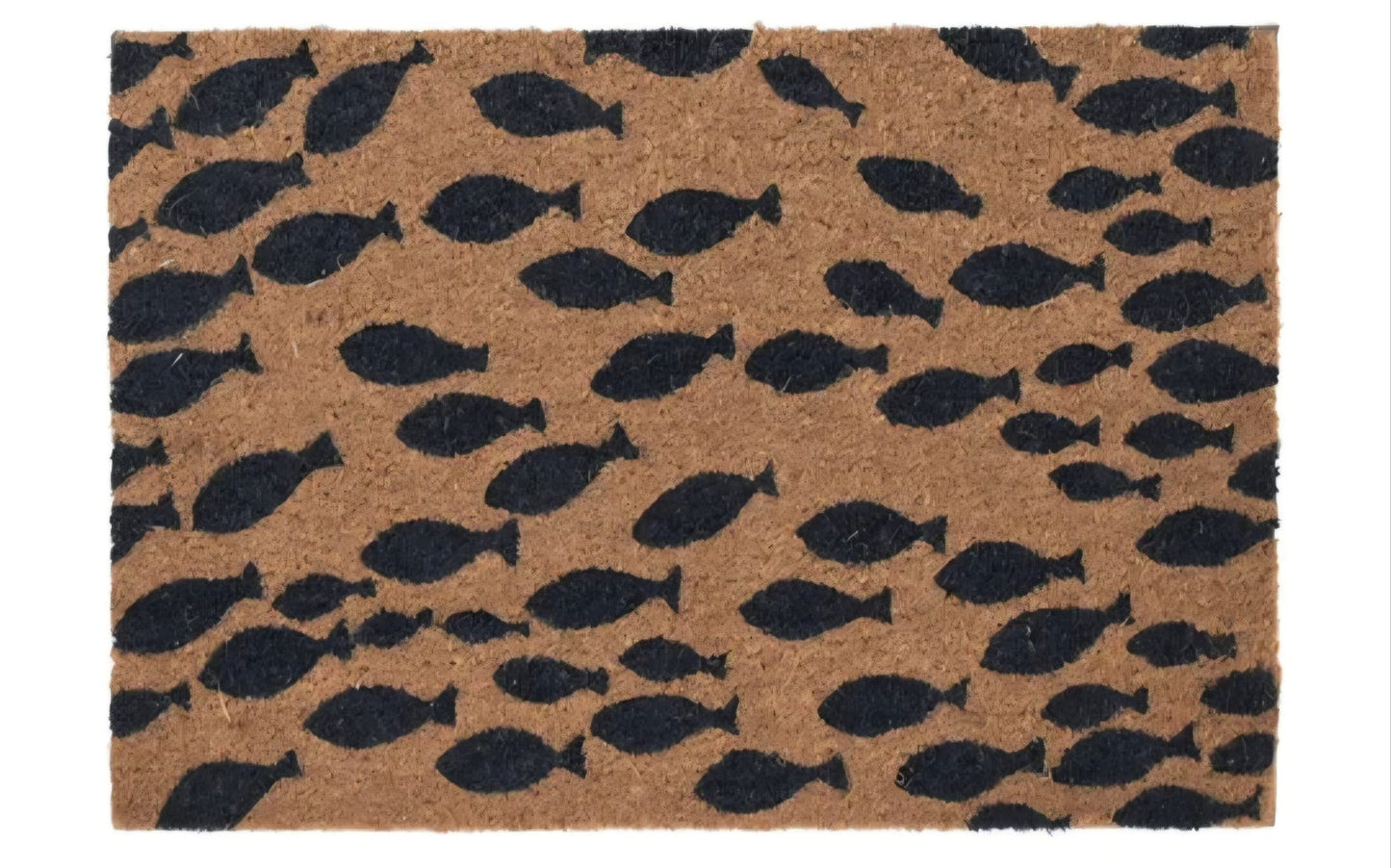 Fußmatte Kokos Fisch Design – Schwarz/Natur 60x40